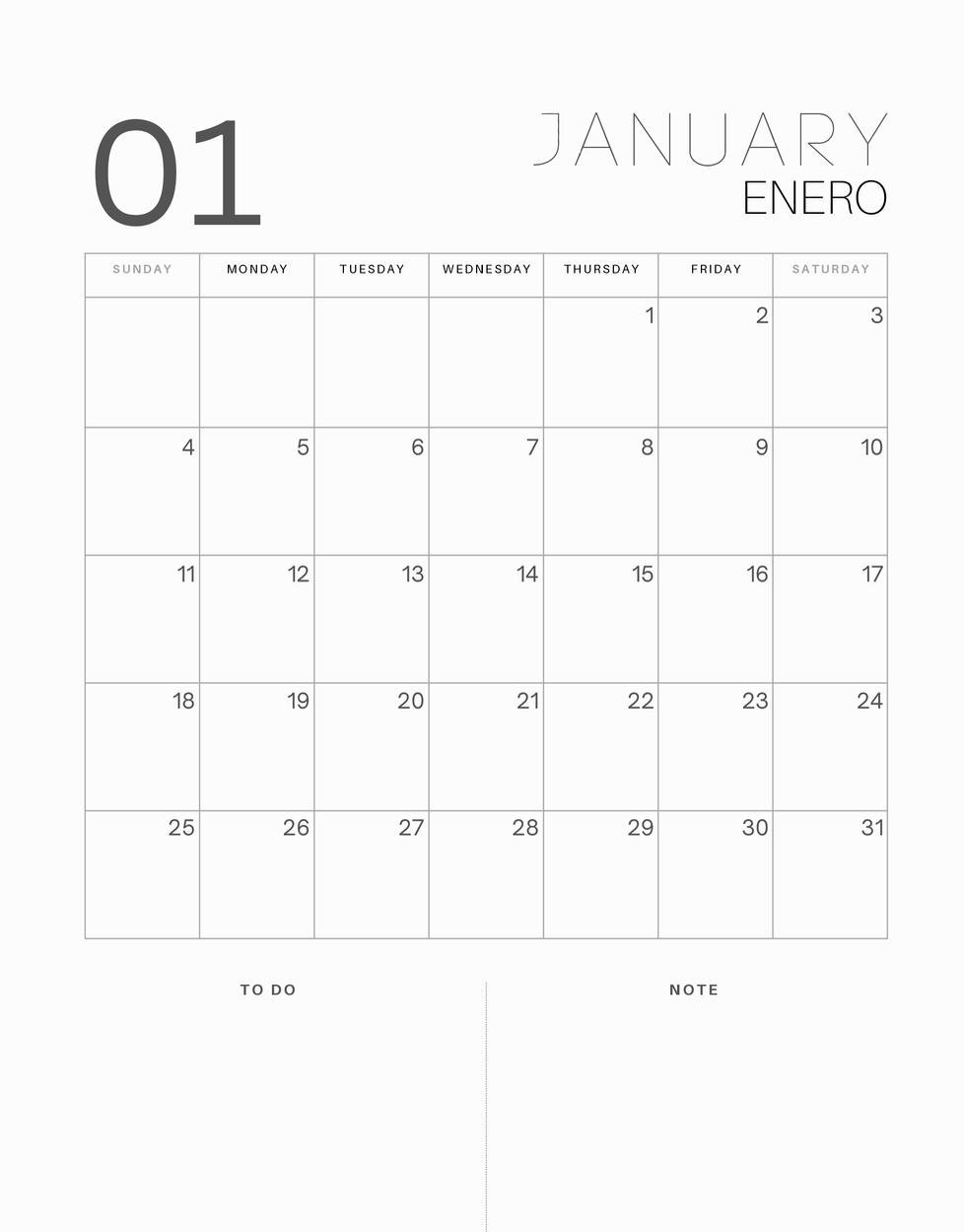 2026 Lotería Calendar